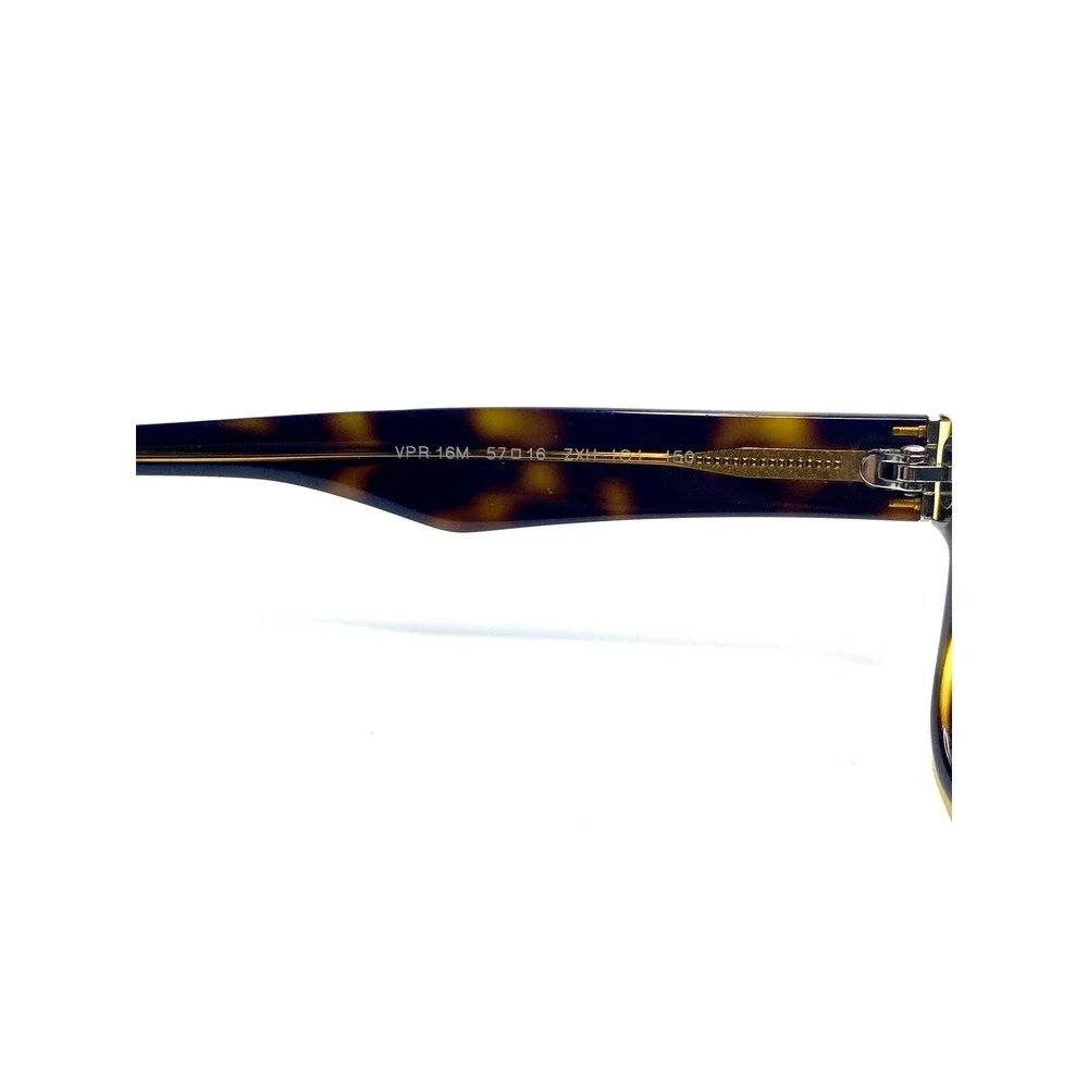 Prada Brown Tortoise Blue Rectangular Glasses Italy VPR 16M XZXH-1O1 57 16 140